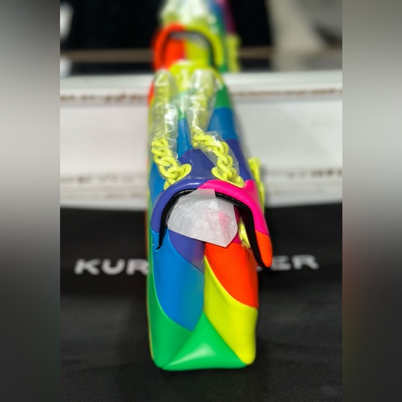 Kurt Geiger London Mini Neon Leather Convertible Crossbody Bag - Picture 2 of 8